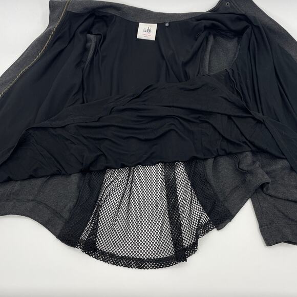 CABI Heather Grey Mesh Back Jacket Size M Belted Soft Jersey Athleisure #3184 - Picture 8 of 10